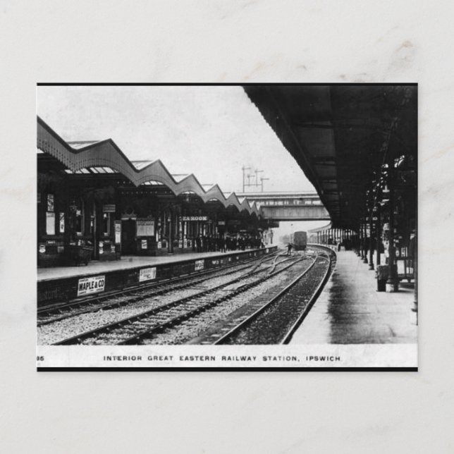 Cartão Postal Antigo - Estação Ferroviária De Ipsw (Frente)