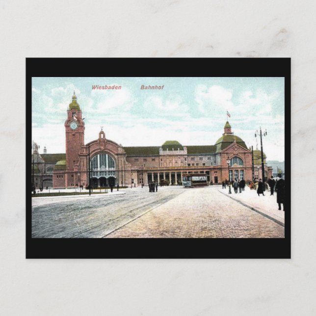 Cartão Postal Antigo - Estação Ferroviária, Wiesba (Frente)