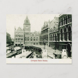 Cartão Postal Antigo - Estação Liverpool St, Londr