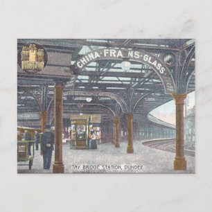 Cartão postal antigo - Estação Tay Bridge, Dundee