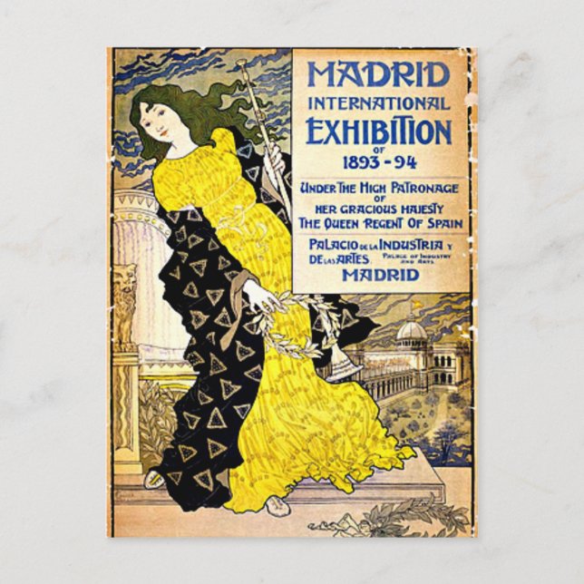 Cartão Postal Antigo: Exposição Internacional de Madrid, 1893-94 (Frente)