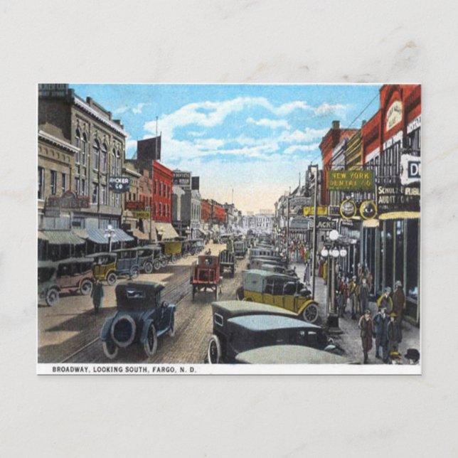 Cartão postal antigo - Fargo, Dakota do Norte, EUA (Frente)