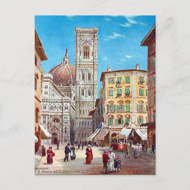 Cartão postal antigo - Firenze (Florença), Itália (Frente)