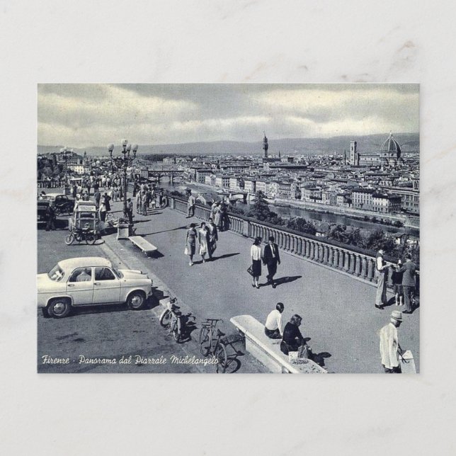 Cartão postal antigo - Florença - Firenze - Itália (Frente)