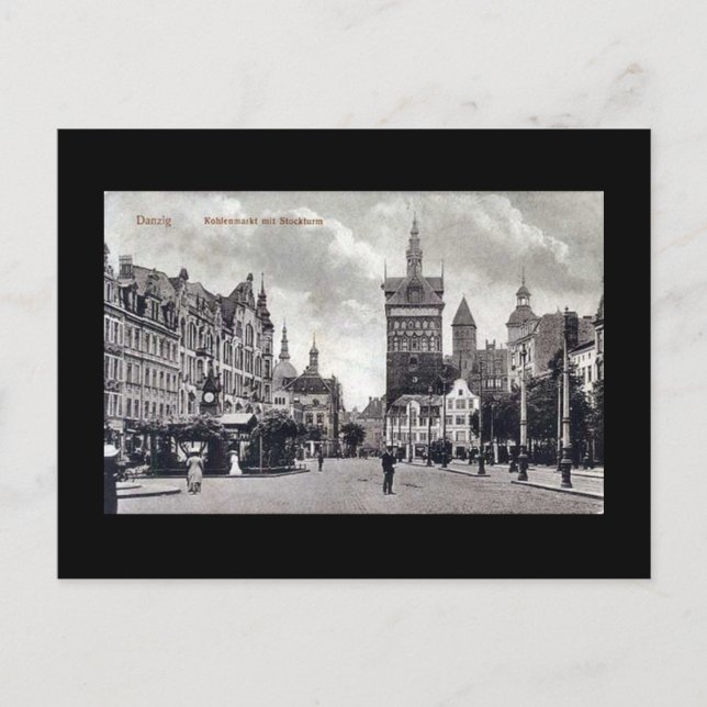 Cartão postal antigo, Gdansk/Danzig - Kohlenmarkt (Frente)