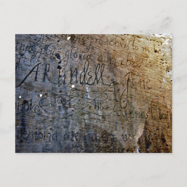 Cartão Postal Antigo Grafite na Torre de Londres (Frente)