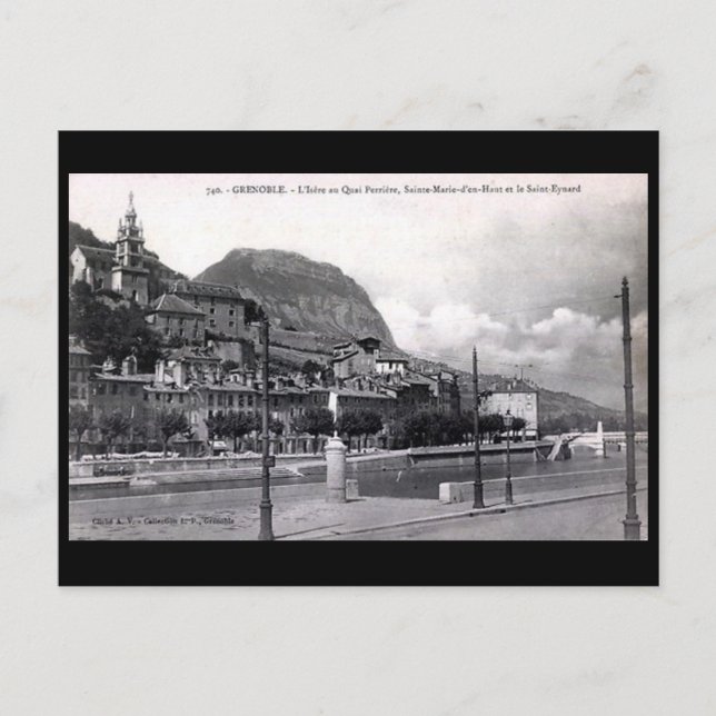 Cartão postal antigo - Grenoble, França. (Frente)