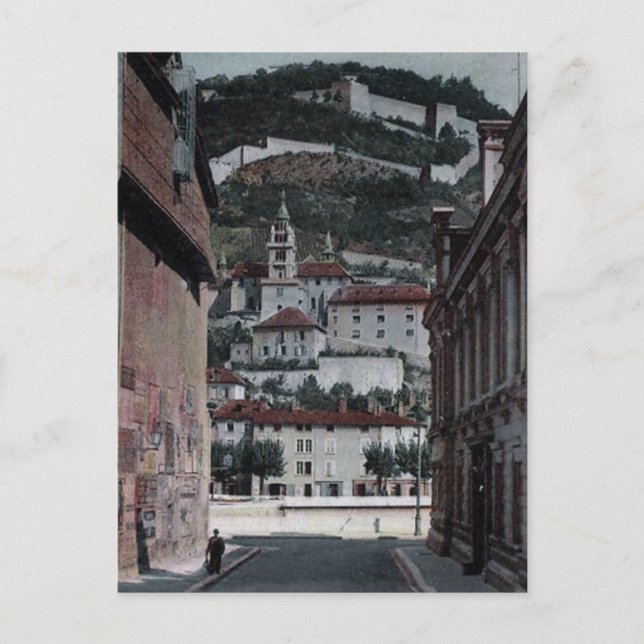 Cartão postal antigo - Grenoble, França (Frente)