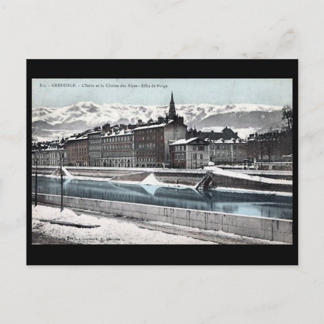 Cartão postal antigo - Grenoble, França (Frente)