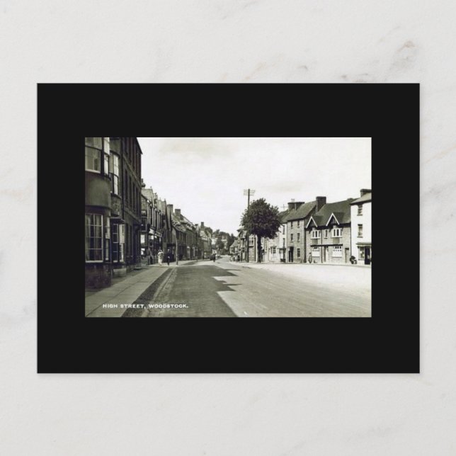 Cartão Postal Antigo - High Street, Woodstock, Oxf (Frente)