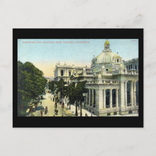 Cartão postal antigo - Hong Kong e Shanghai Bank, 