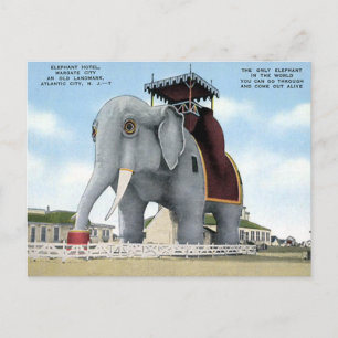 Cartão Postal Antigo - Hotel Elefante, Atlantic Ci