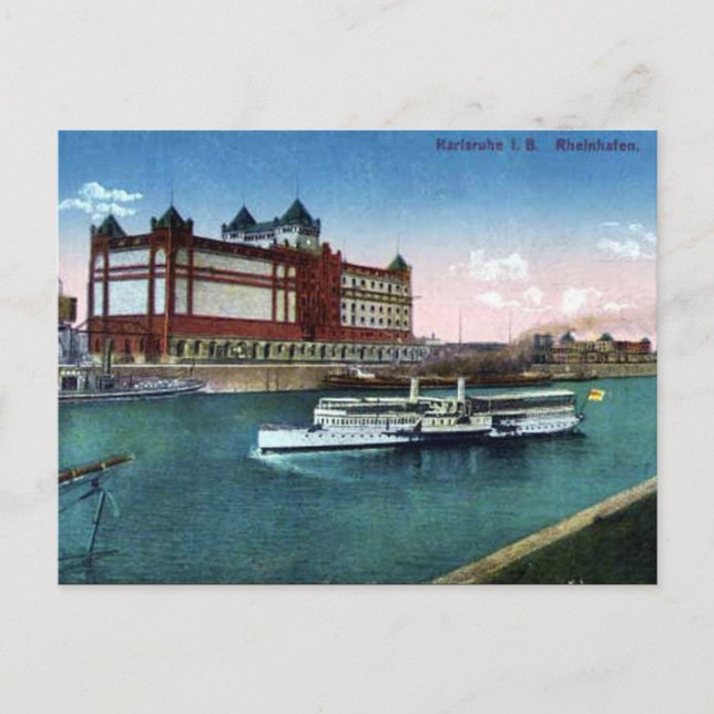 Cartão postal antigo - Karlsruhe, Alemanha (Frente)