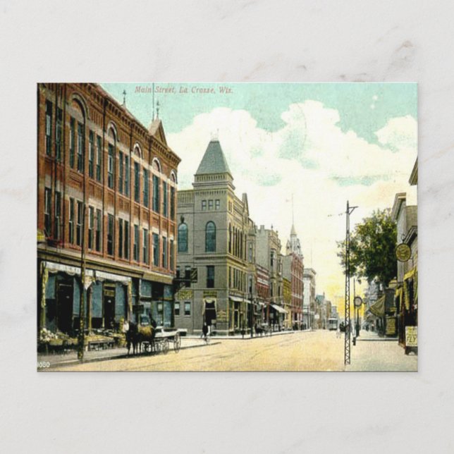 Cartão Postal Antigo - La Crosse, Wisconsin, EUA (Frente)