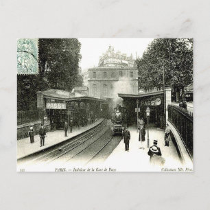Cartão Postal Antigo - La Gare de Passy, Paris
