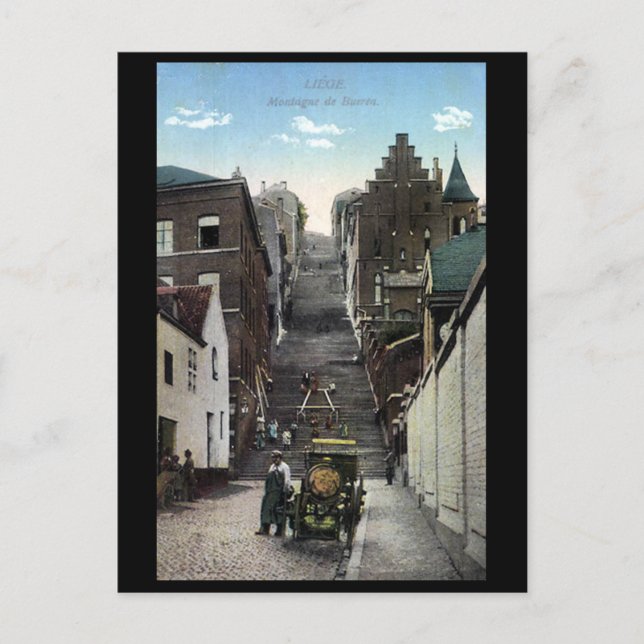 Cartão postal antigo - Liege, Montaigne de Bueren (Frente)