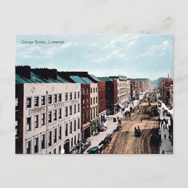 Cartão postal antigo - Limerick, Irlanda (Frente)