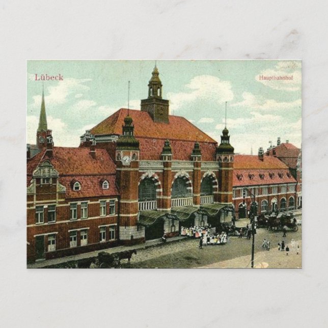 Cartão postal antigo - Lübeck, Alemanha (Frente)