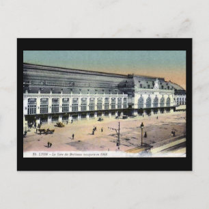 Cartão postal antigo - Lyon, França - Gare des B