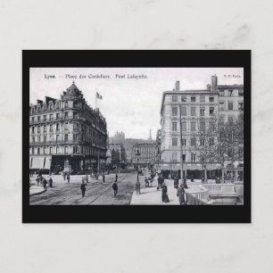 Cartão postal antigo - Lyon, Place des Cordeliers