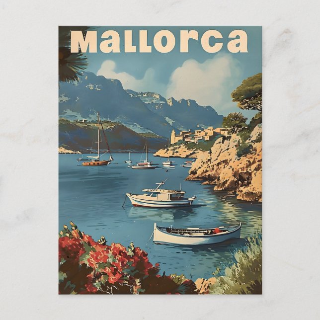 Cartão Postal Antigo Mallorquino Paraíso Costeiro (Frente)