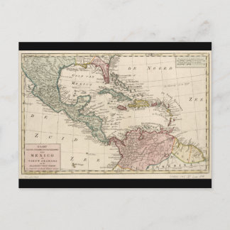 Cartão Postal Antigo mapa do Caribe das Índias Ocidentais (1765)