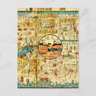 Cartão Postal Antigo mapa Kansai