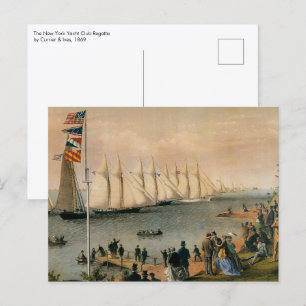 Cartão Postal Antigo Marítimo, Regata do New York Yacht Club