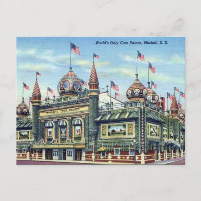 Cartão postal antigo - Mitchell, Dakota do Sul (Frente)