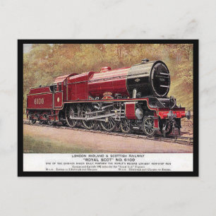 Cartão Postal Antigo - Motor LMS 6100 "Royal Scot"