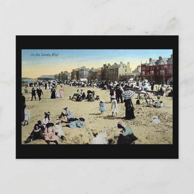 Cartão Postal Antigo - Nas Areias, Rhyl (Frente)