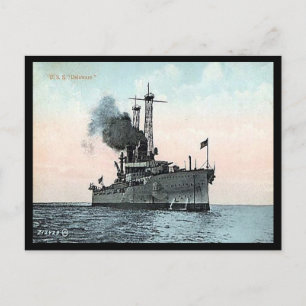 Cartão Postal Antigo - Navio de Guerra dos EUA "De