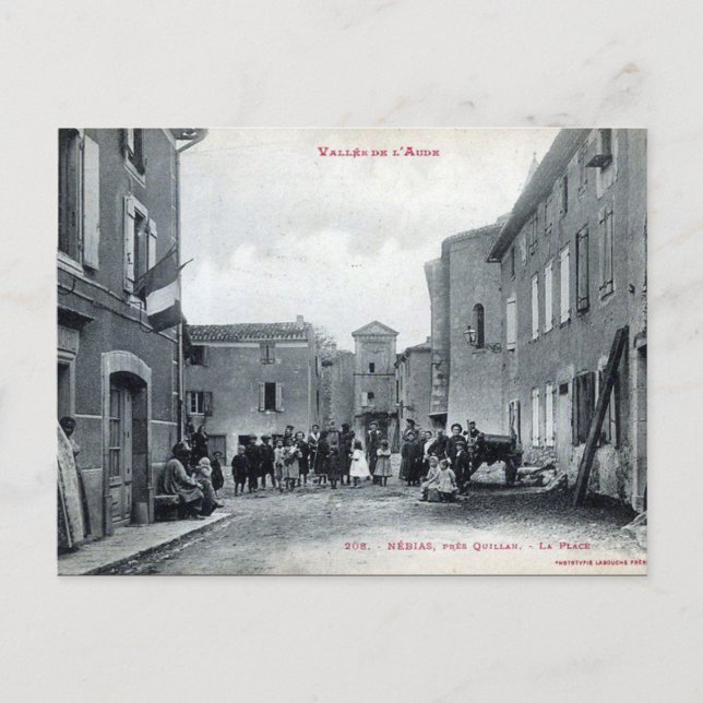 Cartão postal antigo - Nébias, Aude, França (Frente)