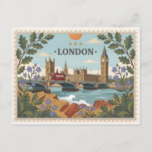 Cartão Postal Antigo Paisagem Diurna de Londres