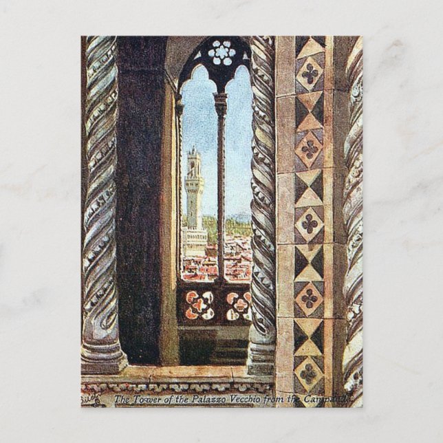 Cartão Postal Antigo - Palazzo Vecchio, Florença (Frente)