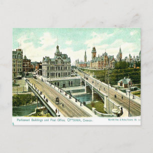 Cartão Postal Antigo - Parlamento e Correio, Ottaw
