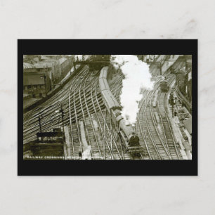 Cartão postal antigo - Passagem Ferroviária, Newca