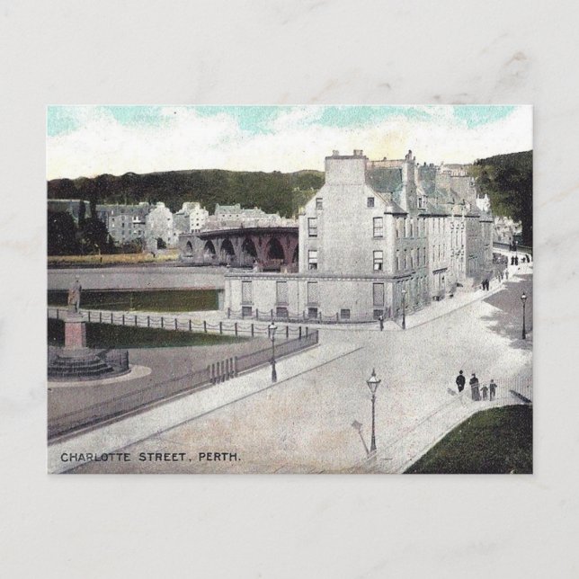 Cartão postal antigo - Perth, Escócia (Frente)