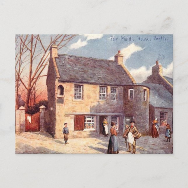 Cartão postal antigo - Perth, Escócia (Frente)