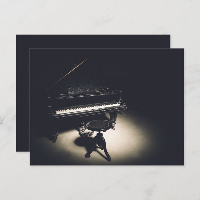 Cartão Postal Antigo piano magnético (Frente/Verso)