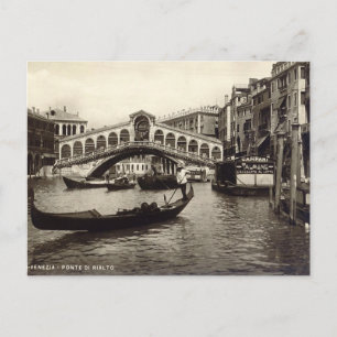 Cartão postal antigo - Ponte di Realto, Veneza
