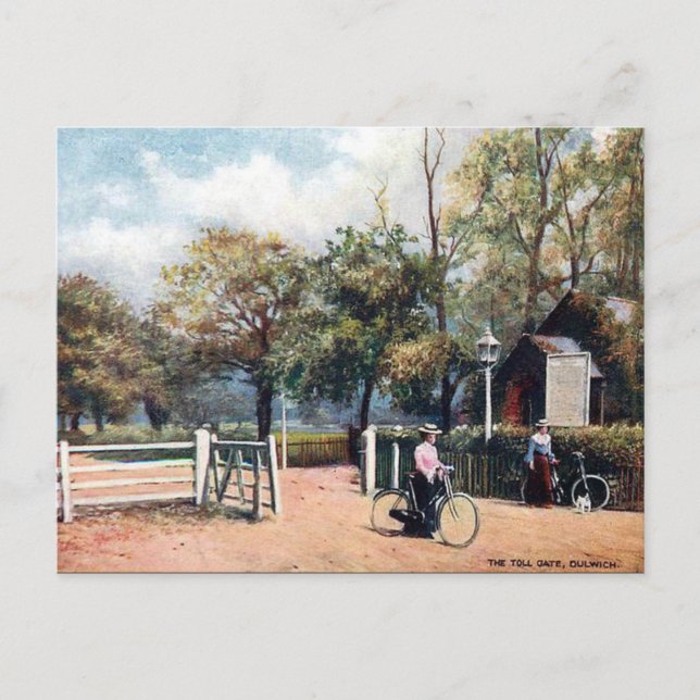 Cartão postal antigo - Portaria Toll, Dulwich, Lon (Frente)