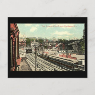 Cartão postal antigo - Providence RI, Túnel Ferrov