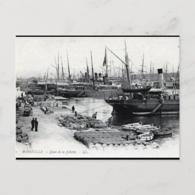 Cartão postal antigo - Quai de la Joliette, Marsel (Frente)