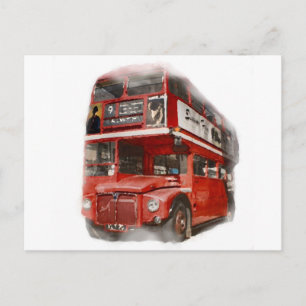 Cartão Postal Antigo Red London Bus