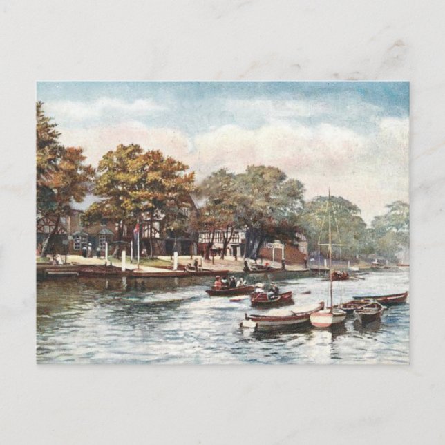 Cartão postal antigo - River Dee, Chester, Inglate (Frente)