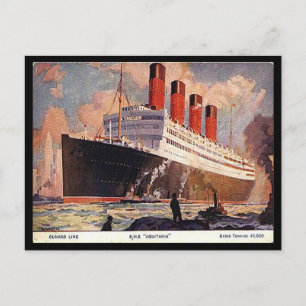 Cartão Postal Antigo - RMS Aquitania