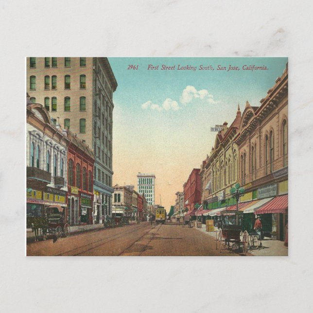 Cartão Postal Antigo San Jose Califórnia (Frente)