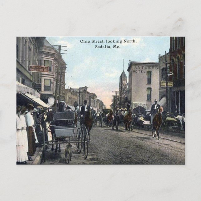 Cartão postal antigo - Sedalia, Missouri, EUA (Frente)