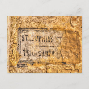 Cartão Postal Antigo Sinal de Rua Malta